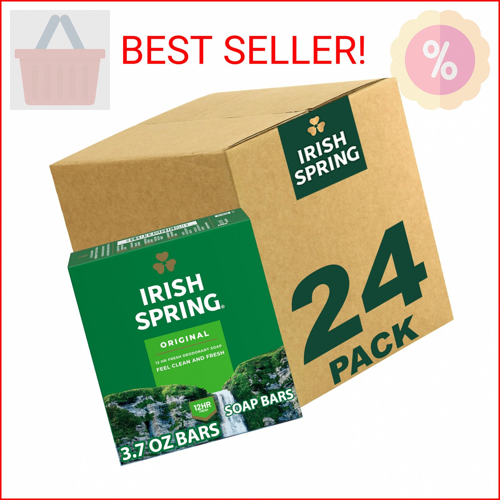 Irish Spring Bar Soap for Men, Original Clean, Smell Fresh and Clean for 12 Hour