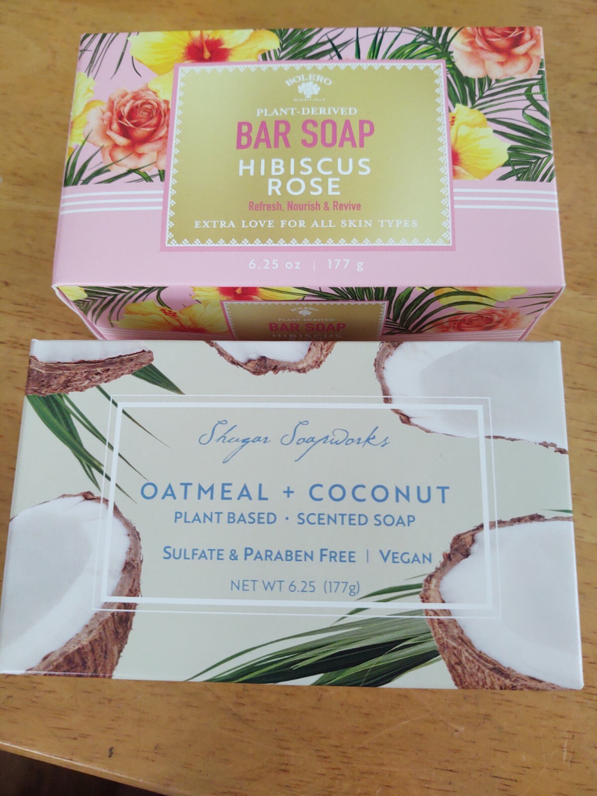 SHUGAR SOAPWORKS OATMEAL&COCONUT/HIBISCUS ROSE 6.25oz.