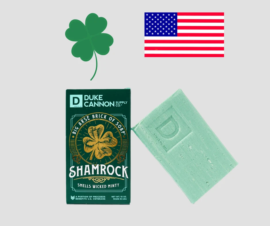 Duke Cannon Shamrock Big Arse Brick of Soap Minty 10 oz New