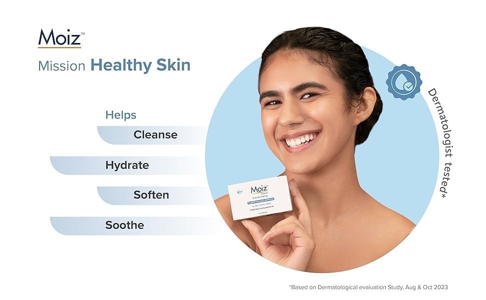 Mo-iz Moisturizing Soap Combo Pack of 3 Dry & Sensitive Skin Cleansing Bar