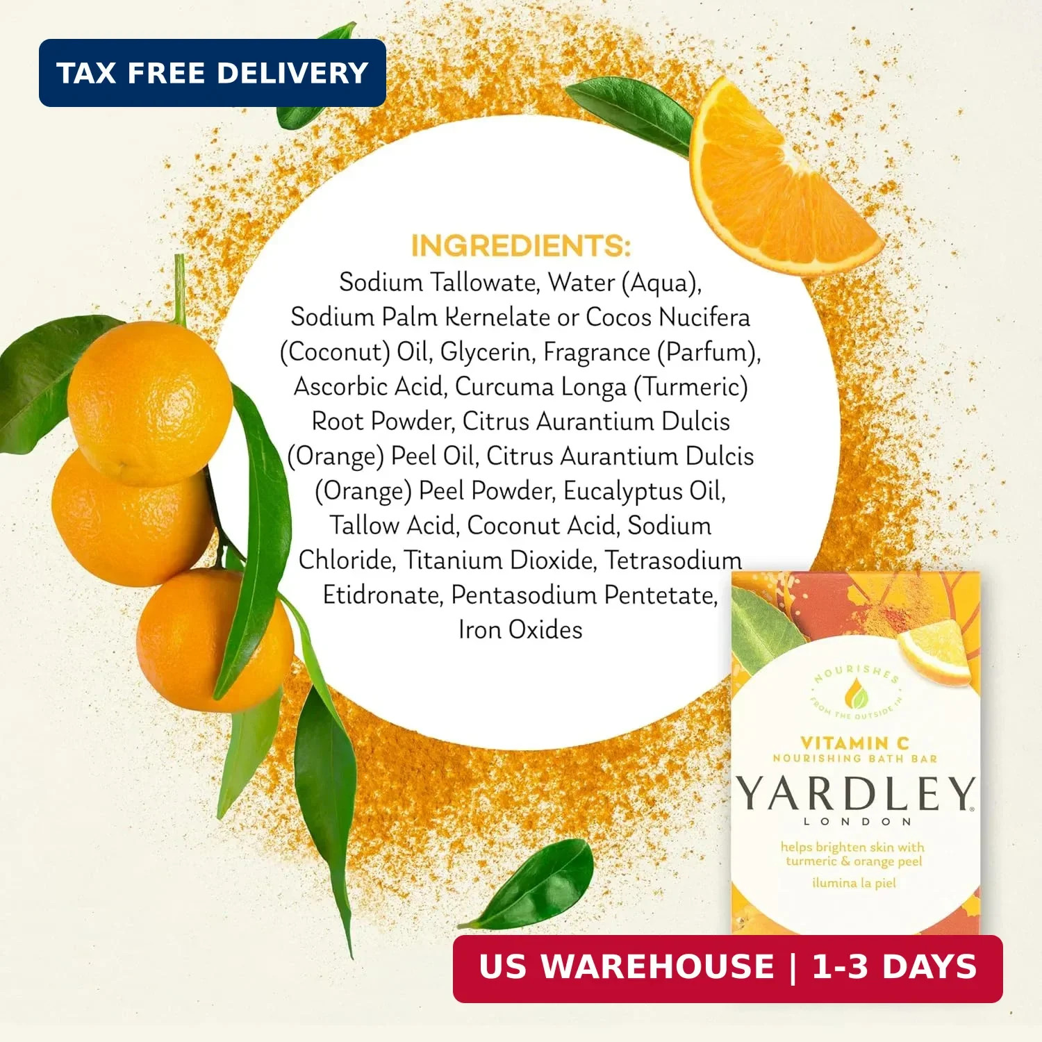 Yardley, London Vitamin C Bath Bar, 4 Ounce