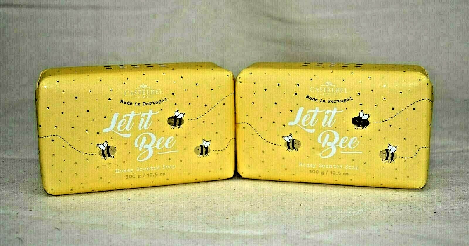 2 CASTELBEL Let It Bee Honey Scented Soaps Made in Portugal Animal Cruelty Free
