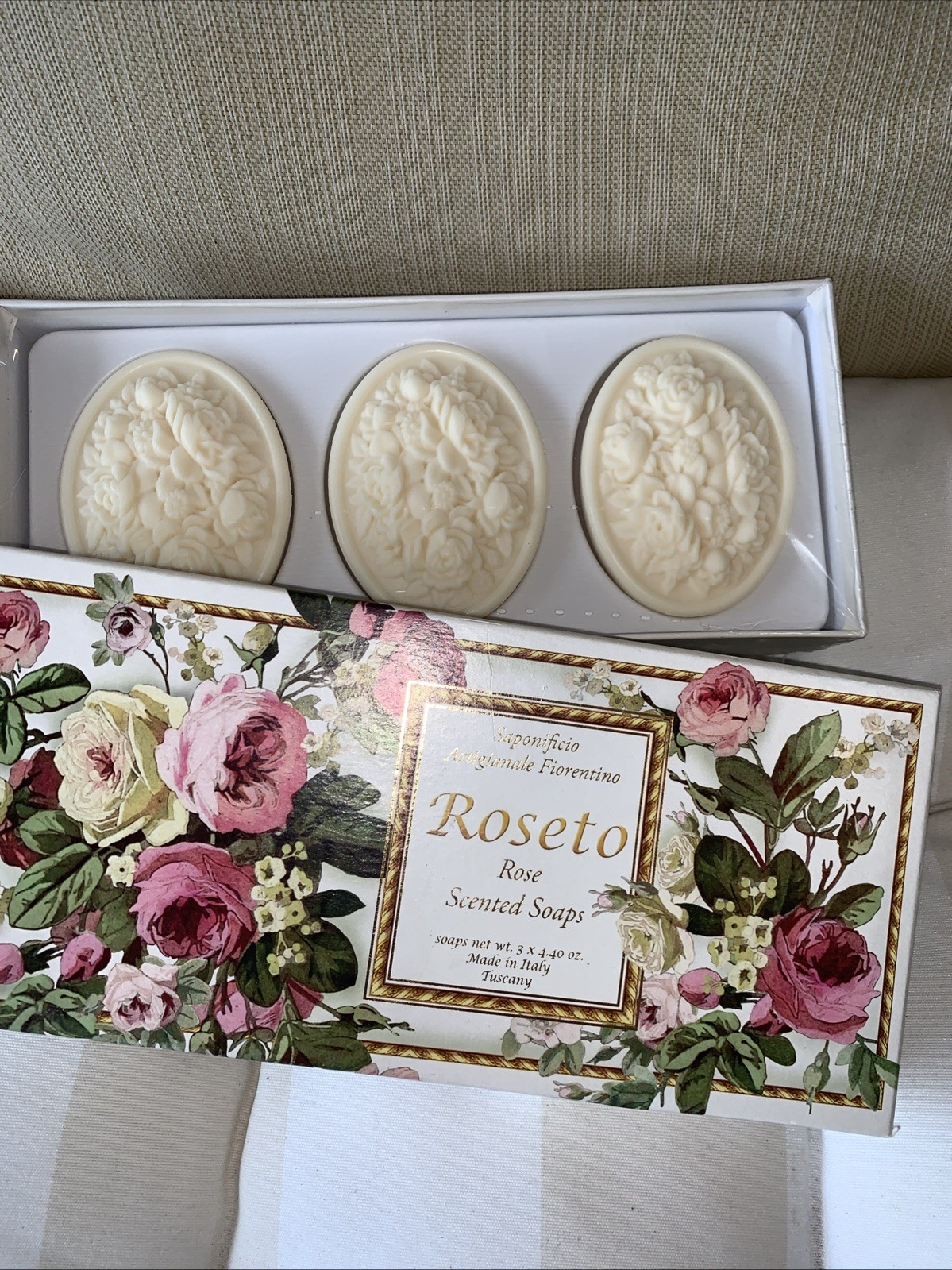 Saponificio Artigianale Fiorentino Rose Scented Soaps 3-Pack – 4.40 oz Each