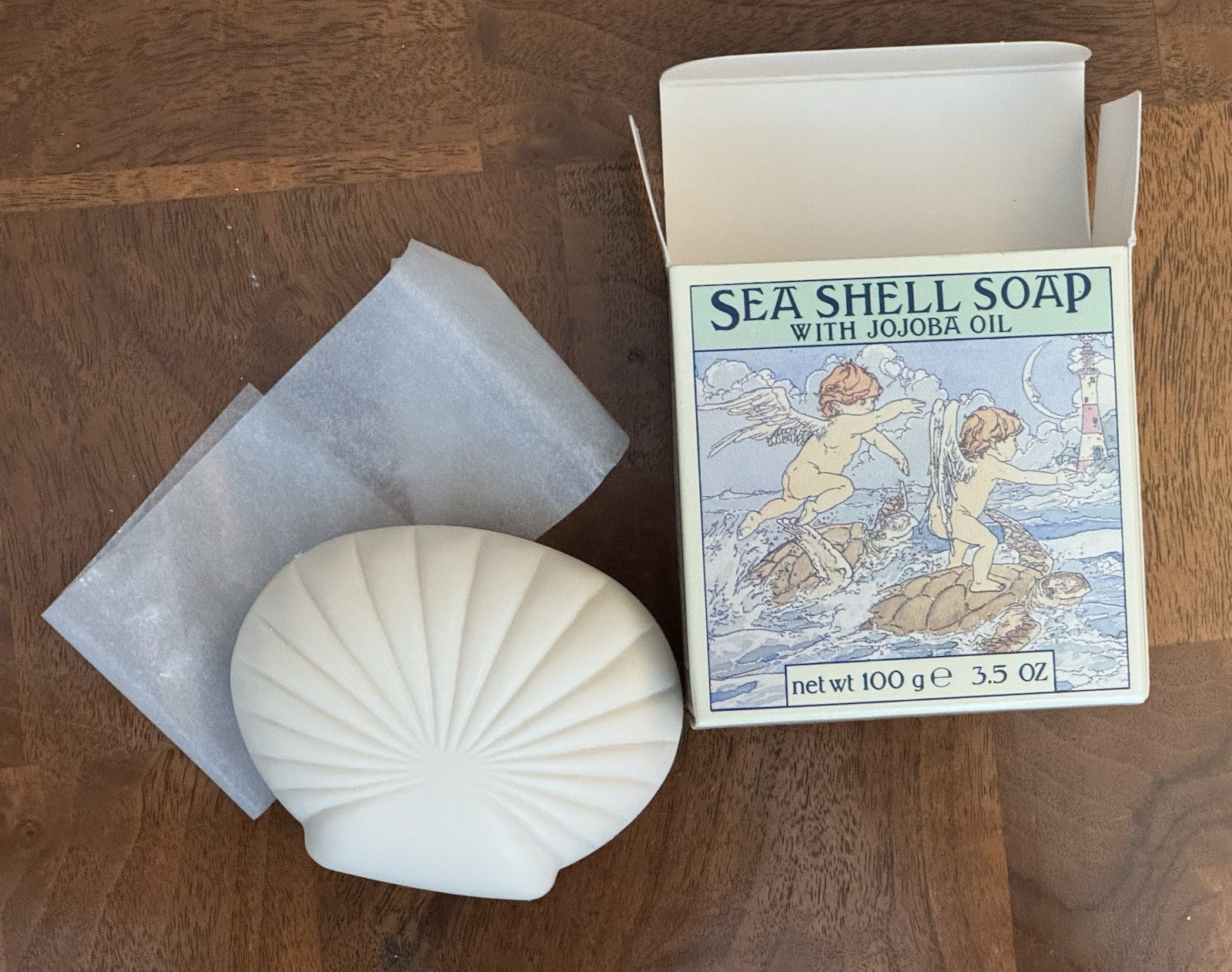 Set of (5) NOS Vintage Crabtree & Evelyn Sea Shell Soap w/ Jojoba Oil 1978 3.5oz