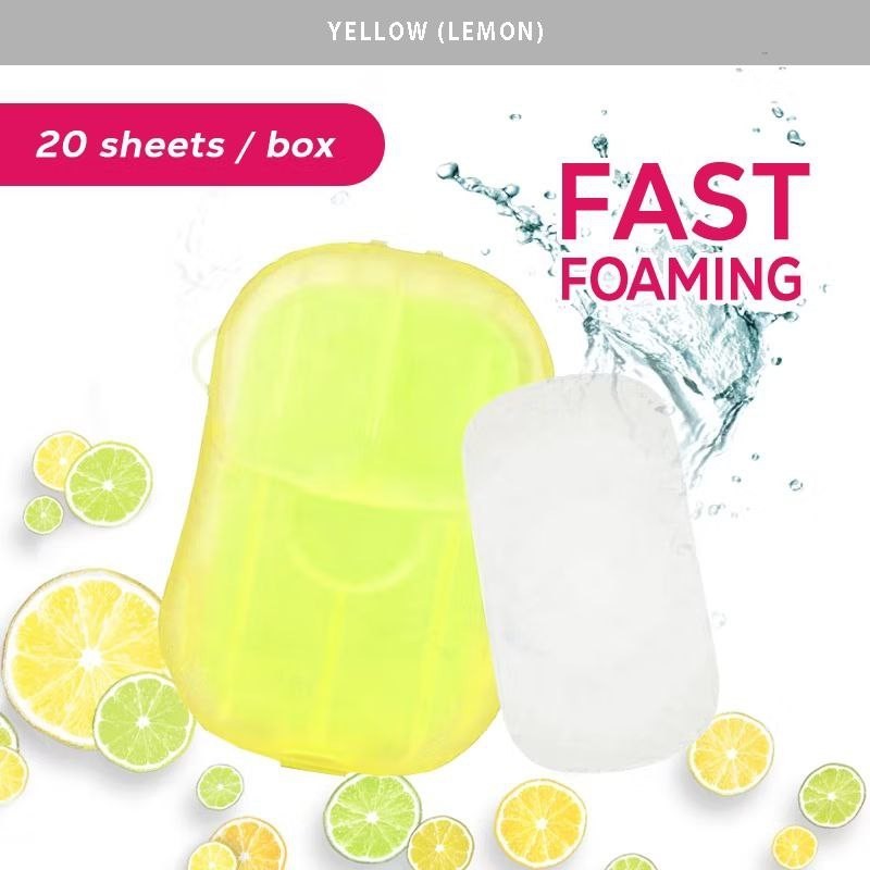 10 x Mini Hand Soap Box 20 Sheets Travel Disposable Paper Sheets Scented Soap