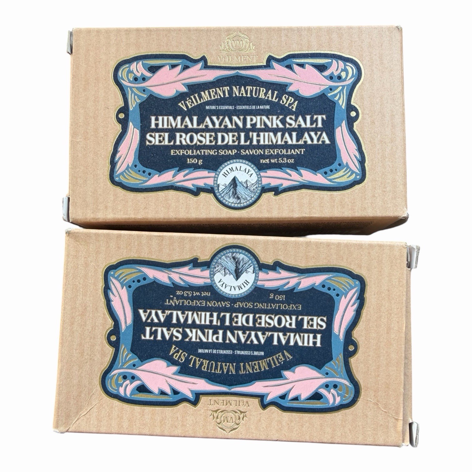 Lot of 2 – AVON Veilment Natural Spa Himalayan Pink Salt Exfoliating Soap 5.3 oz