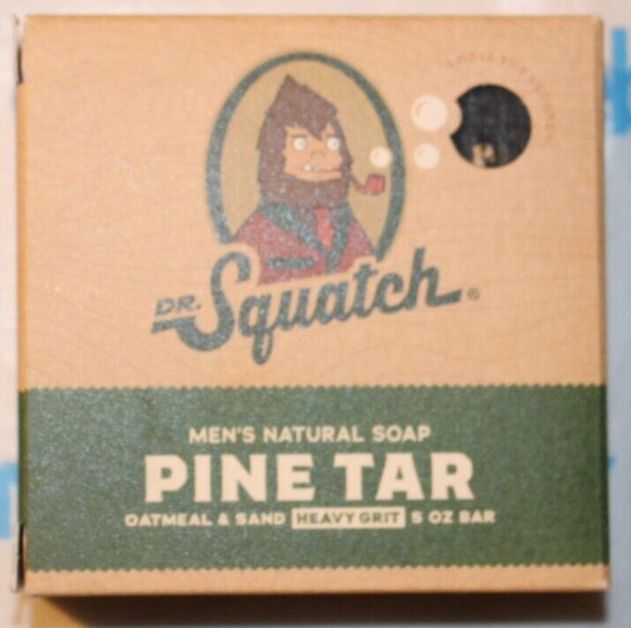 Dr. Squatch Men’s Natural Soap Pine Tar Heavy Grit Oatmeal & Sand Bar 5 Oz New