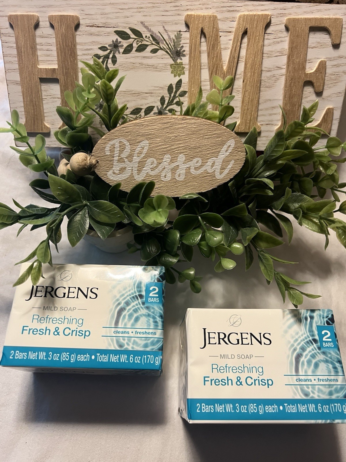 Jergens Mild Soap Refreshing Fresh & Crisp Bar Soap Body Bars 2 Pack Total 6 oz