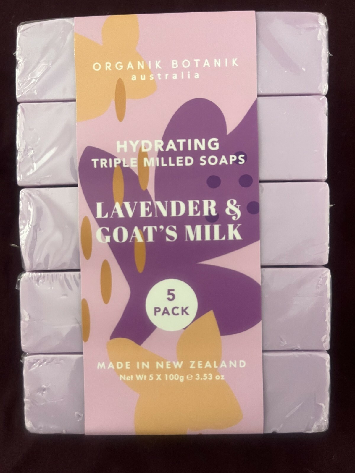 ORGANIC BOTANIK AUSTRALIA TRIPLE MILLED SOAPS LAVENDER &GOAT’S MILK (5PACK)3.53