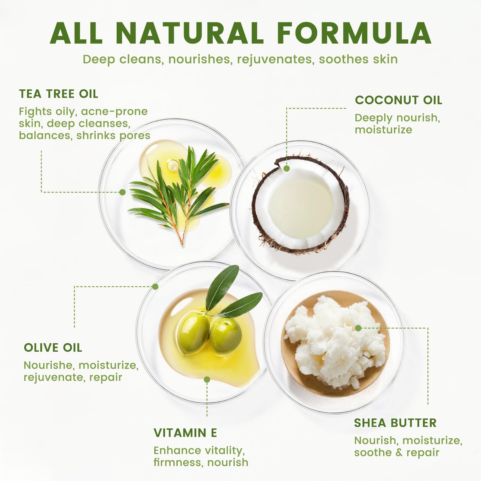 Natrual Tea Tree Oil Soap Bar with Vitamin E, 3 x 3.5oz