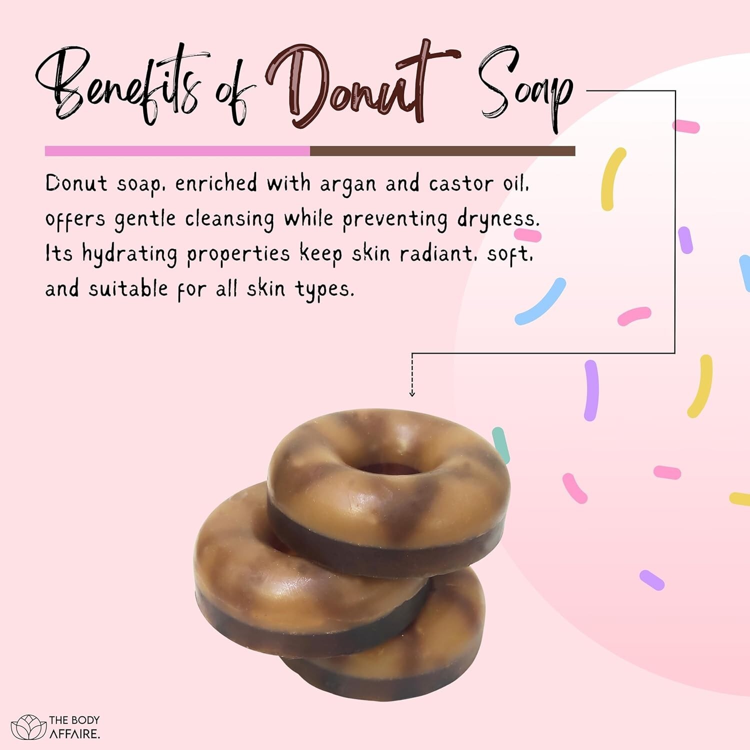FORGANIK Donut Moisturizing Handmade Soap (180 g) Pack of 3 For Men & Women