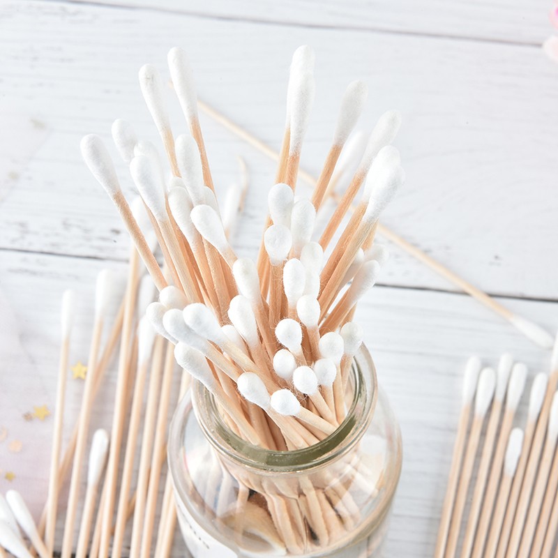 100X medical swabs 6” long wood handle sturdy cotton applicator swab q-tips PZ