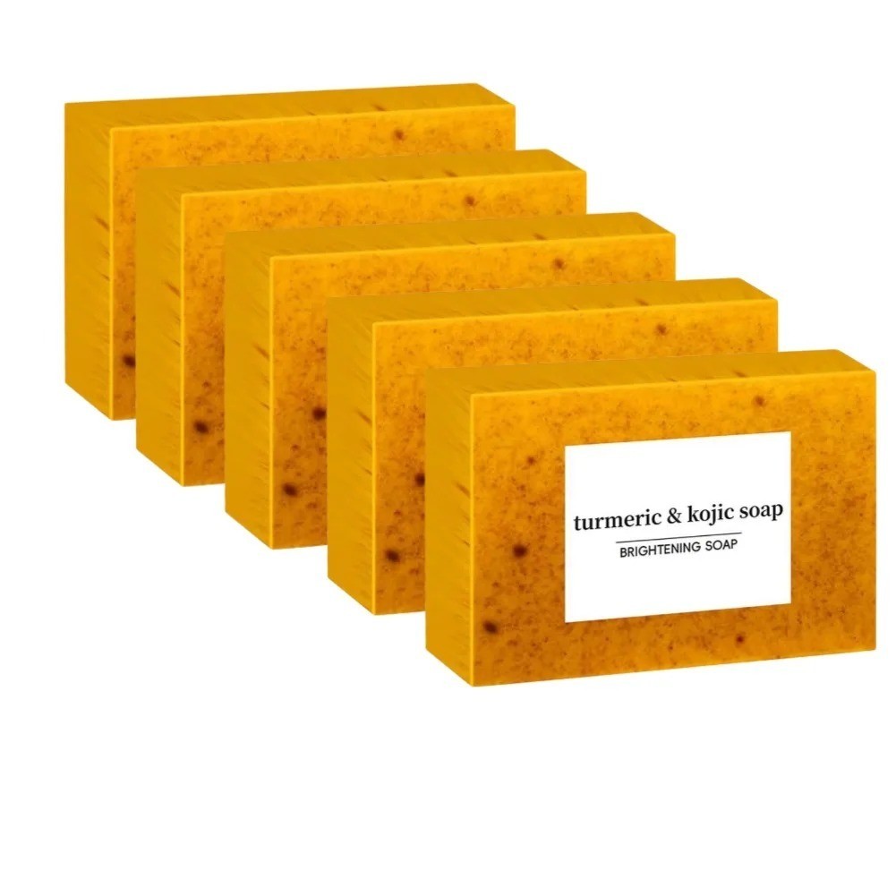 1-5PCS Lemon Turmeric Soap,Turmeric Soap Bar for Face&Body,Natural turmeric Hand