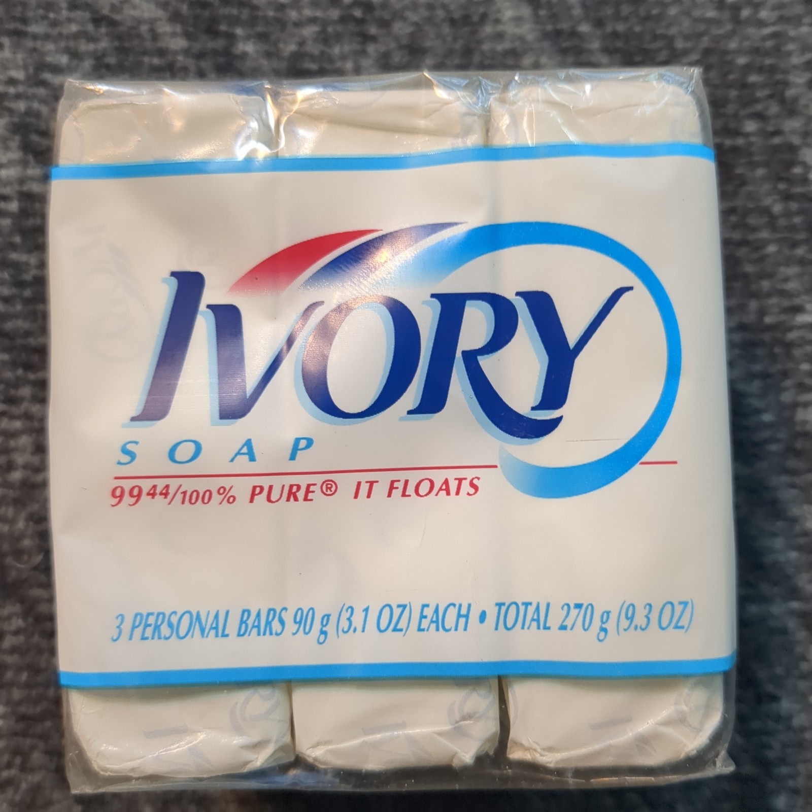 Vintage Ivory Soap Bars 1996 3 Pack Proctor Gamble 3.5 Oz Each Bar Sealed USA