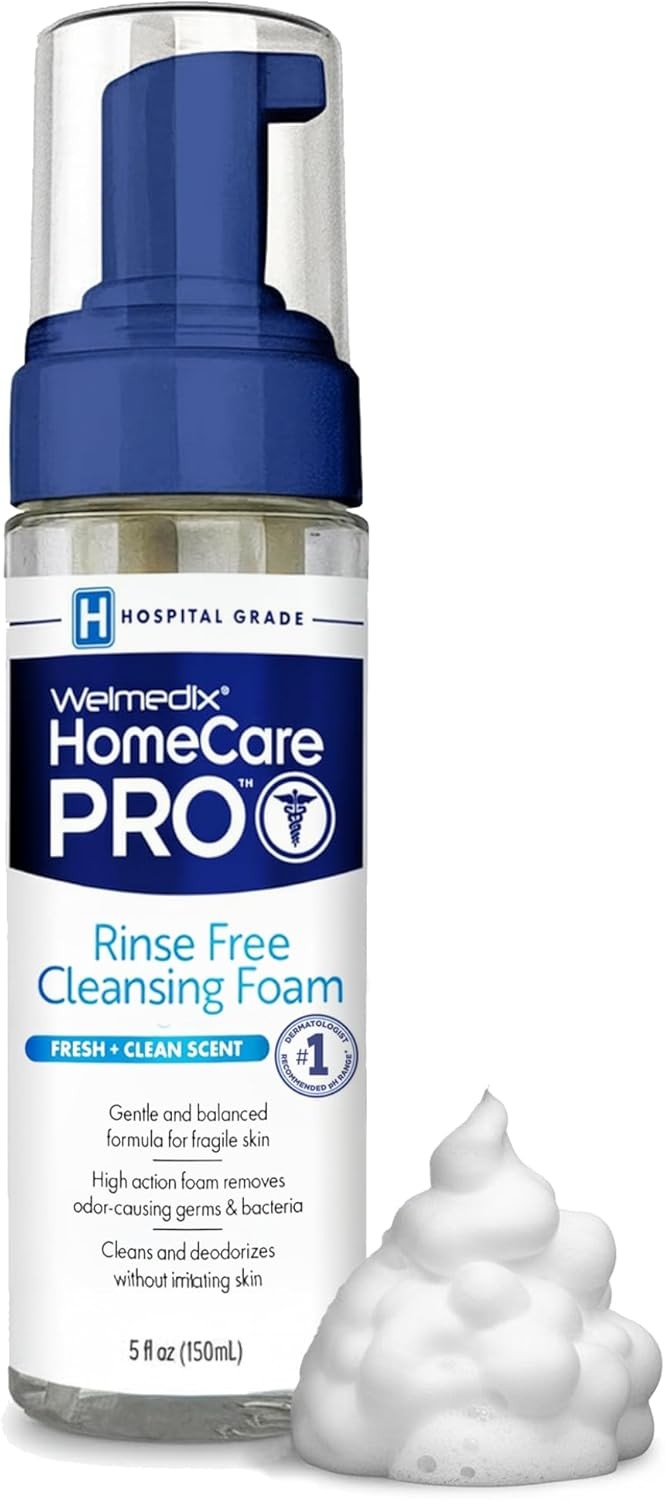 No Rinse Cleansing Foam – Rinse Free & Waterless Body Wash, 3-in-1 Shampoo &