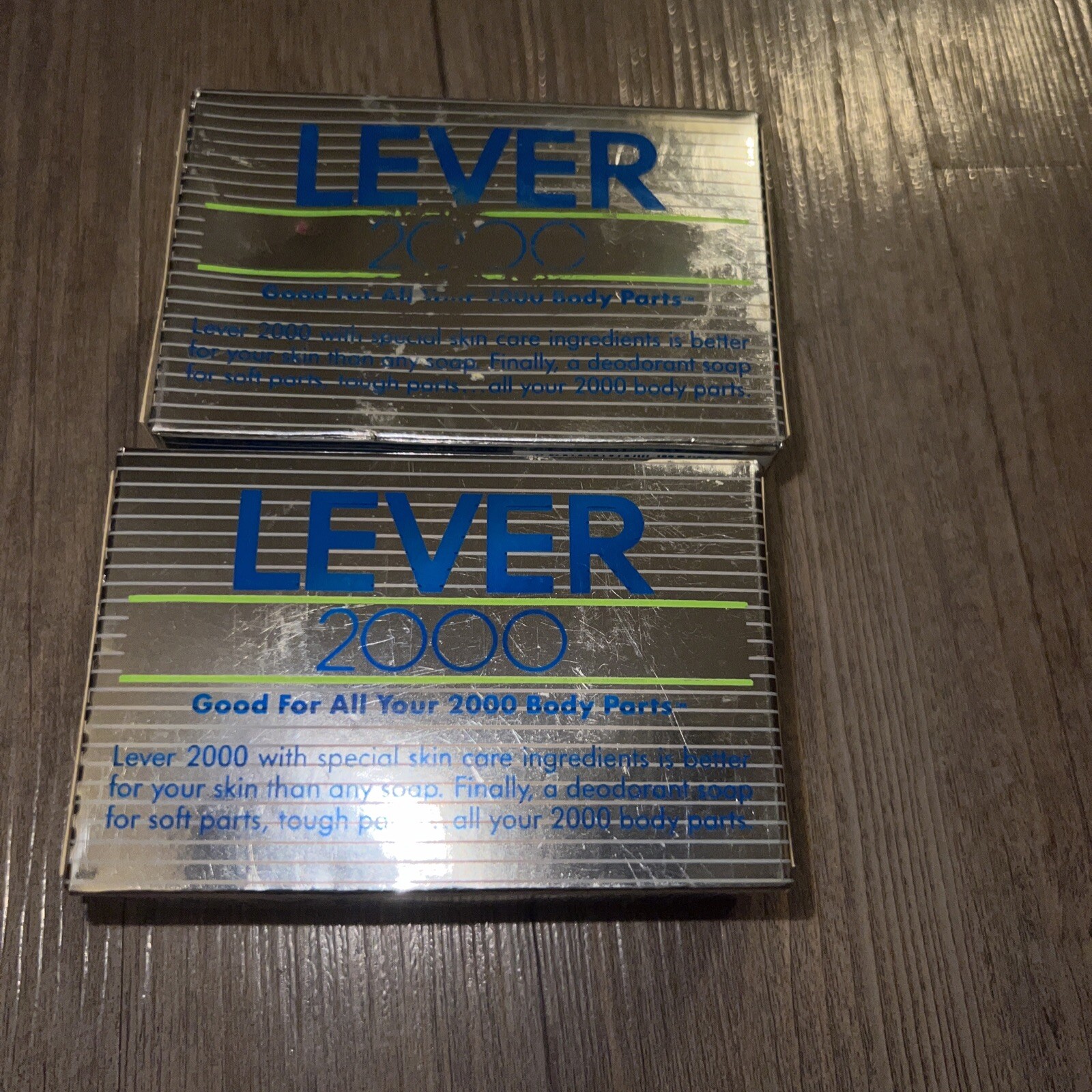 2 Vintage LEVER 2000 Deodorant White Bath Soap SEALED 3.5 oz Bars NOS Originals