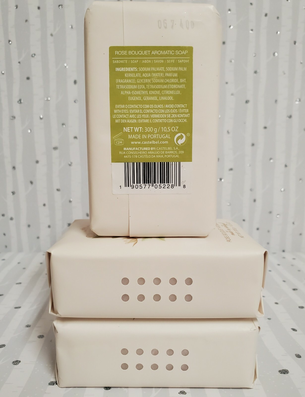 Castelbel Porto Rose Bouquet Aromatic Soap Bride To Be Theme 3 Bars 10.5 oz Each