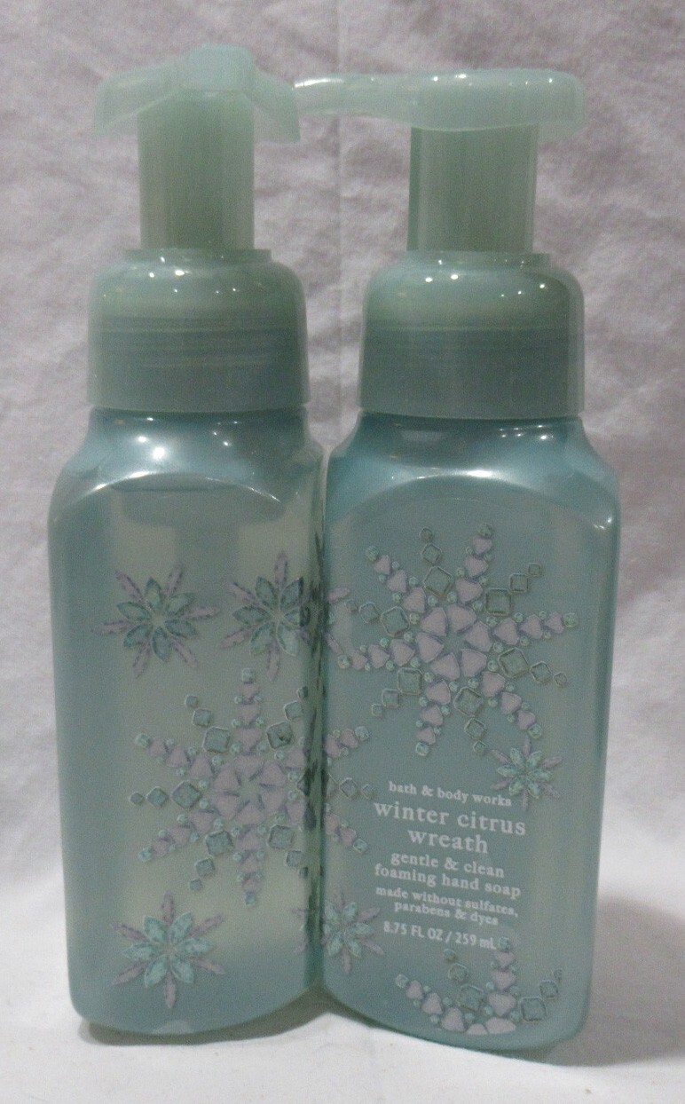 Bath & Body Works Gentle & Clean Foaming Hand Soap Set of 2 WINTER CITRUS WREATH