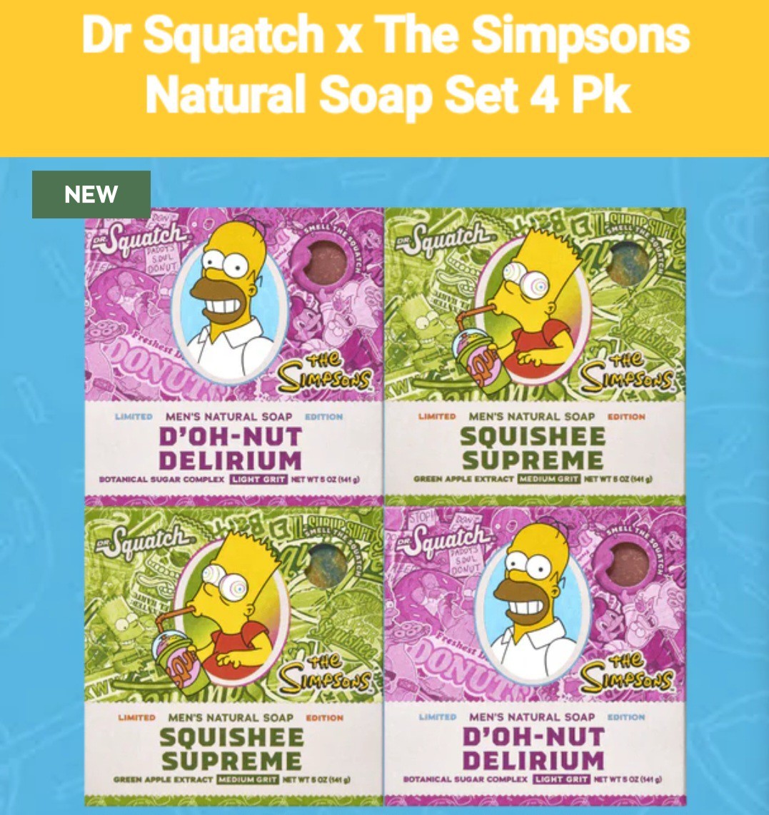 Dr. Squatch x The Simpsons Natural Soap Set [4 Pk]