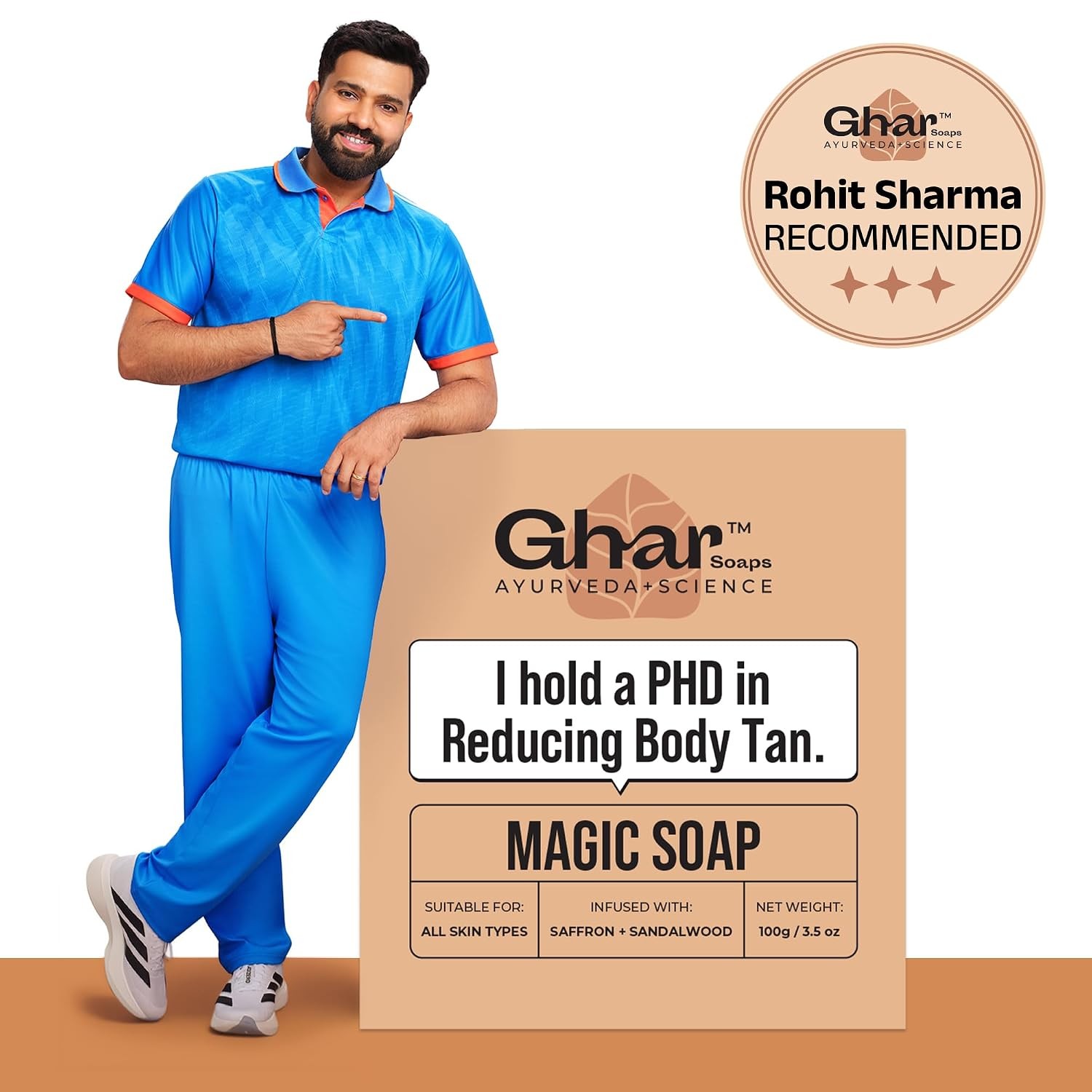 Ghar Soaps Sandalwood & Saffron Bath Soap Handmade 100g Each Pack Of 4