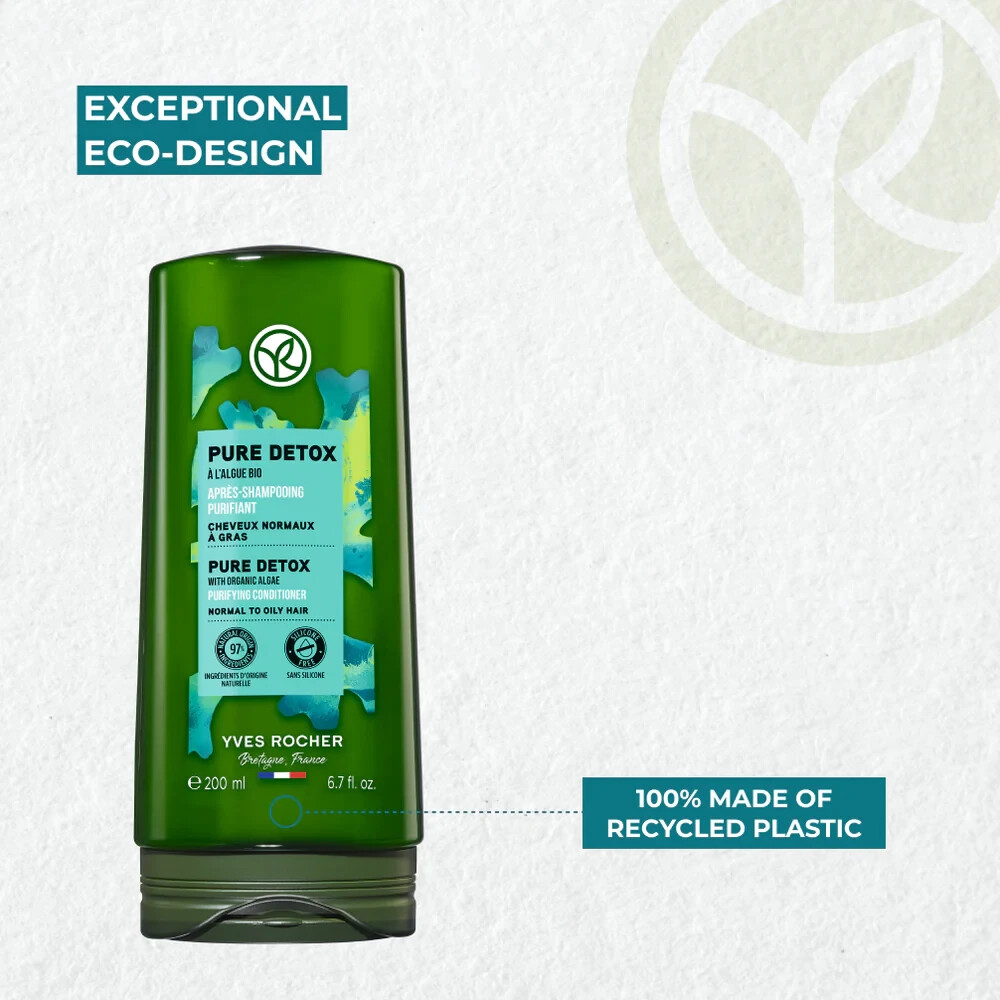 Yves Rocher Pure Detox With Organic Algae Purifying Conditioner 200ml 3x