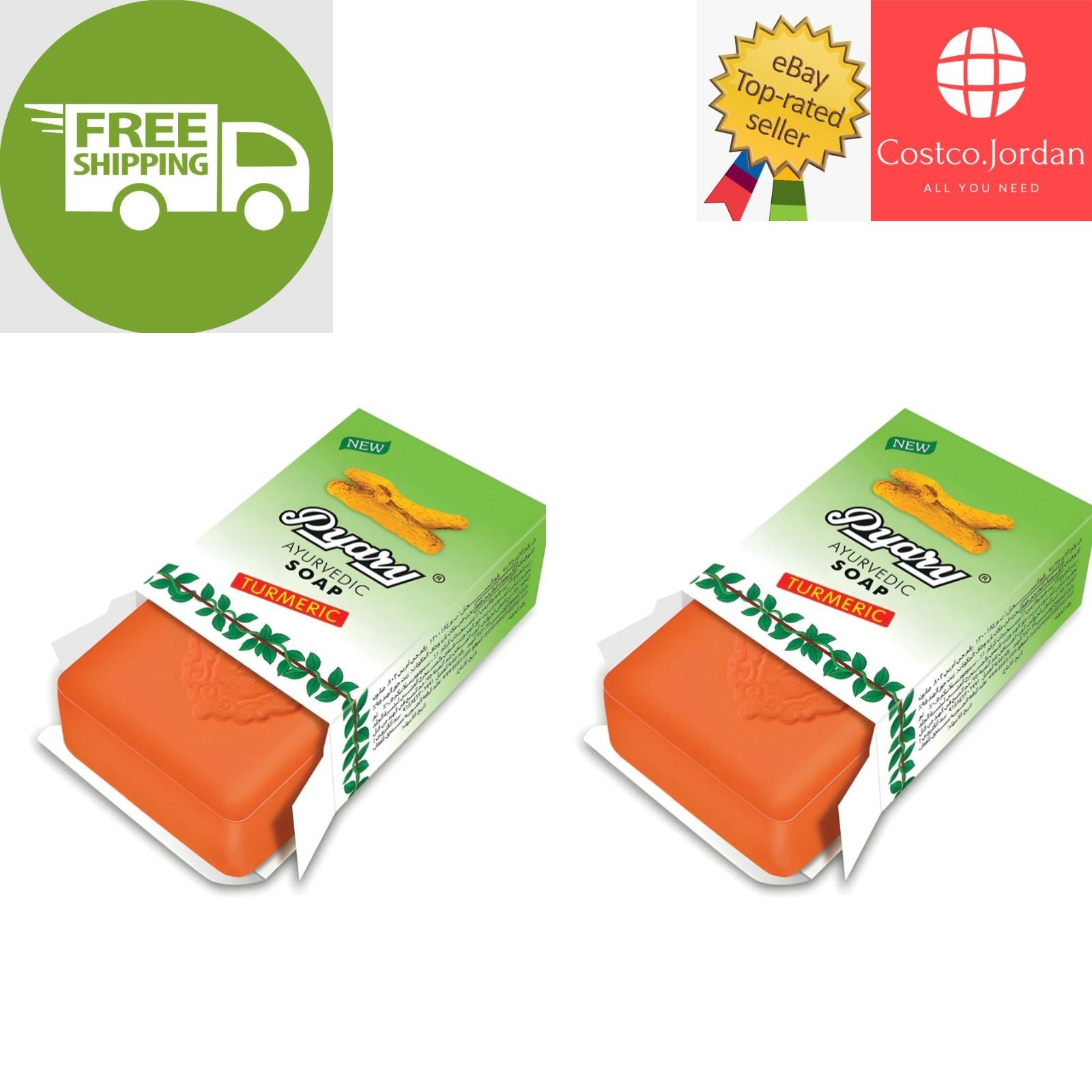 2 X Indian Pyary Turmeric Soap Turmeric – 75g Hand Made ⭐FREE SHIPPING⭐