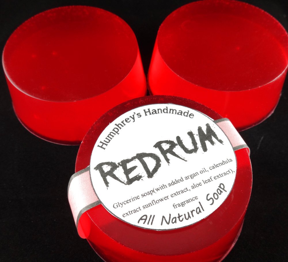REDRUM Bay Rum Soap Red Glycerin Men’s Shaving Bar, Argan Oil Beard Wash Horror