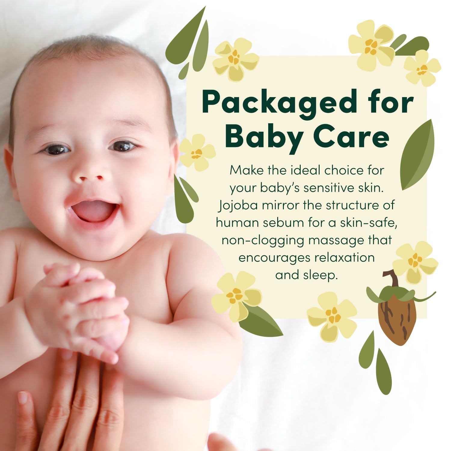 HobaCare Unrefined Organic Jojoba Oil for Skin Care, Hair, Beard, Scalp Massage