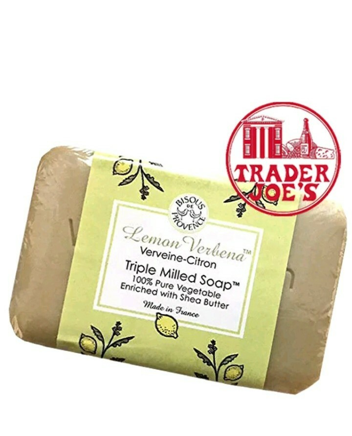 4 X Trader Joe’s Bisous de Provence Lemon Verbena Triple Milled Soap Shea Butter