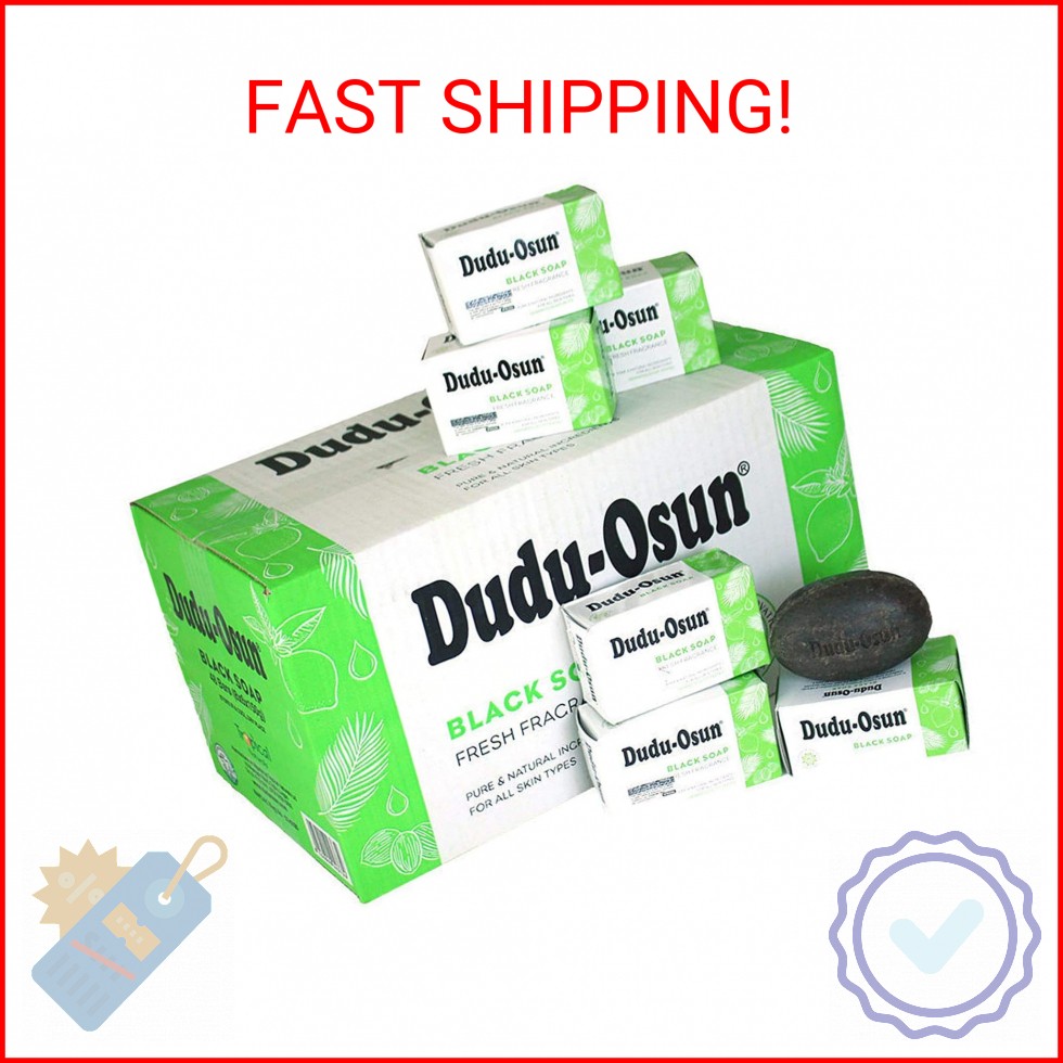 Tropical Naturals Dudu-Osun African Black Soap Bar 5.3 oz – 24 Count Bulk Pack,