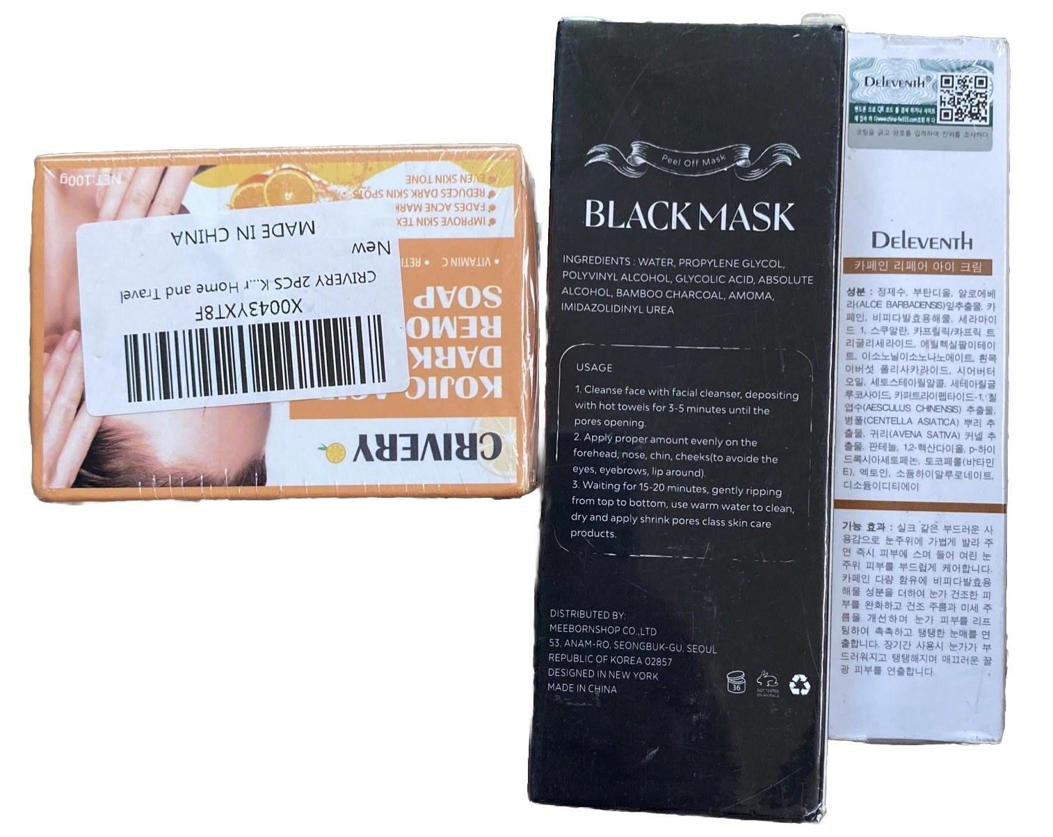 Kojic Acid Dark Spot Remover Soap Bars C Bamboo Black Mask Caffeine Repair Lot