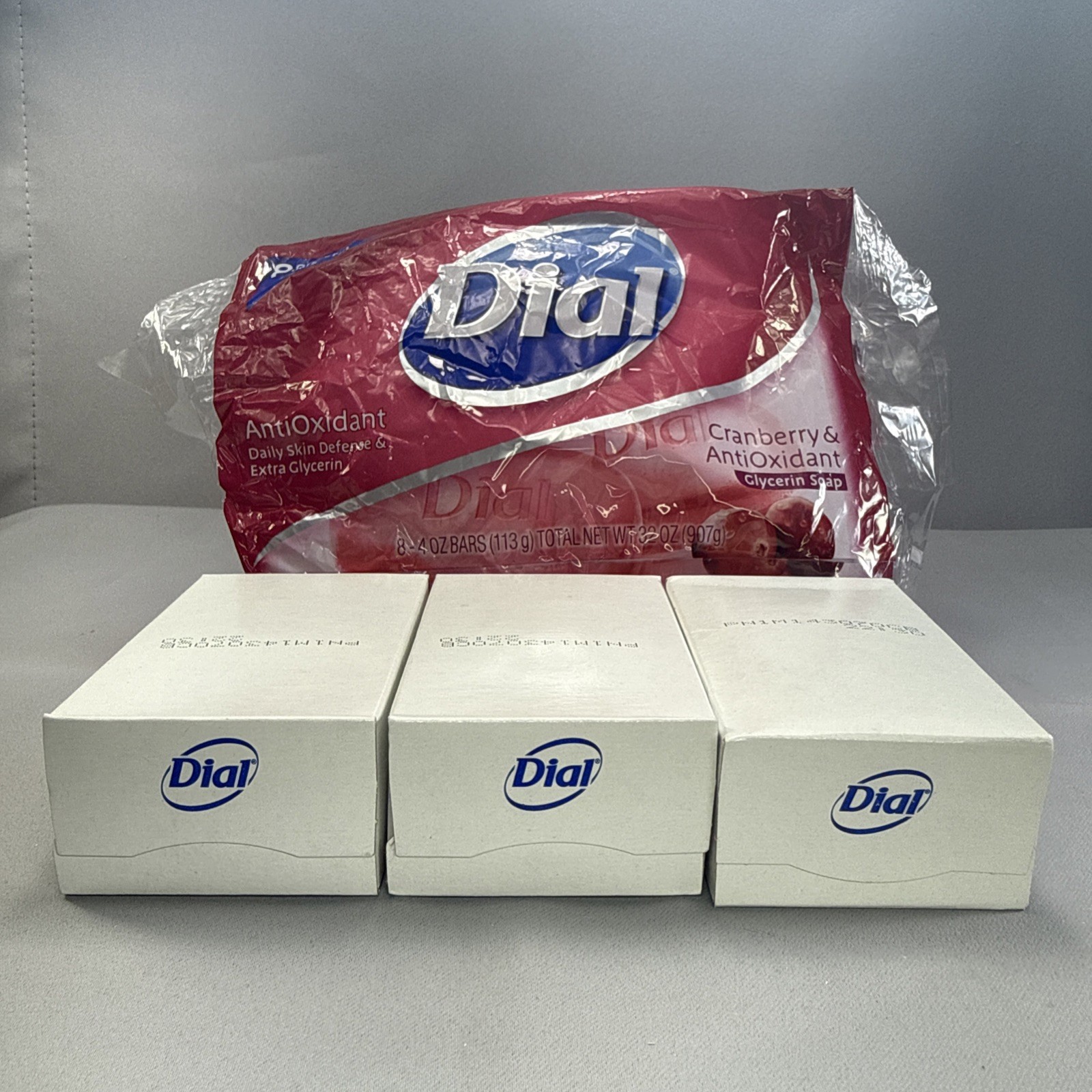 Dial Cranberry Antioxidant Glycerin Soap 3 Bars 4oz Sealed New Old Stock *Read*
