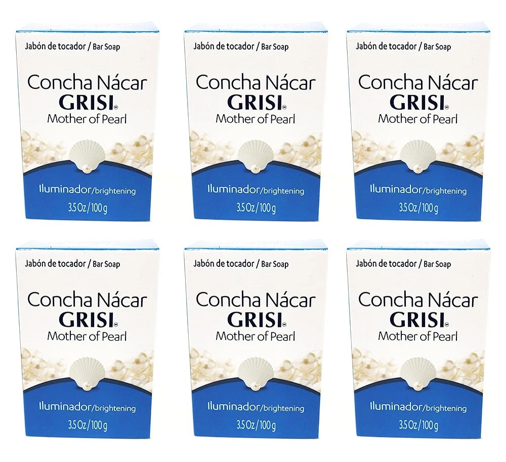 PACK of 6 GRISI MOTHER OF PEARL SOAP Scented 3.5oz Regenerate Concha Nacar Jabon
