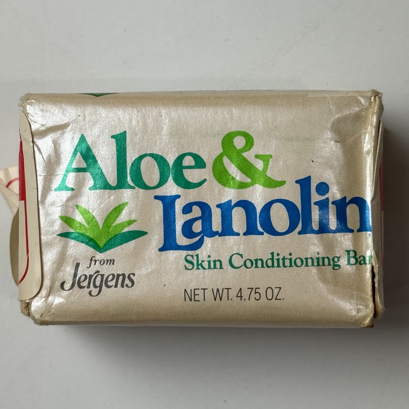 Vintage 2X Jergens Aloe & Lanolin Bar Soap 4.75 oz Made In USA 1984