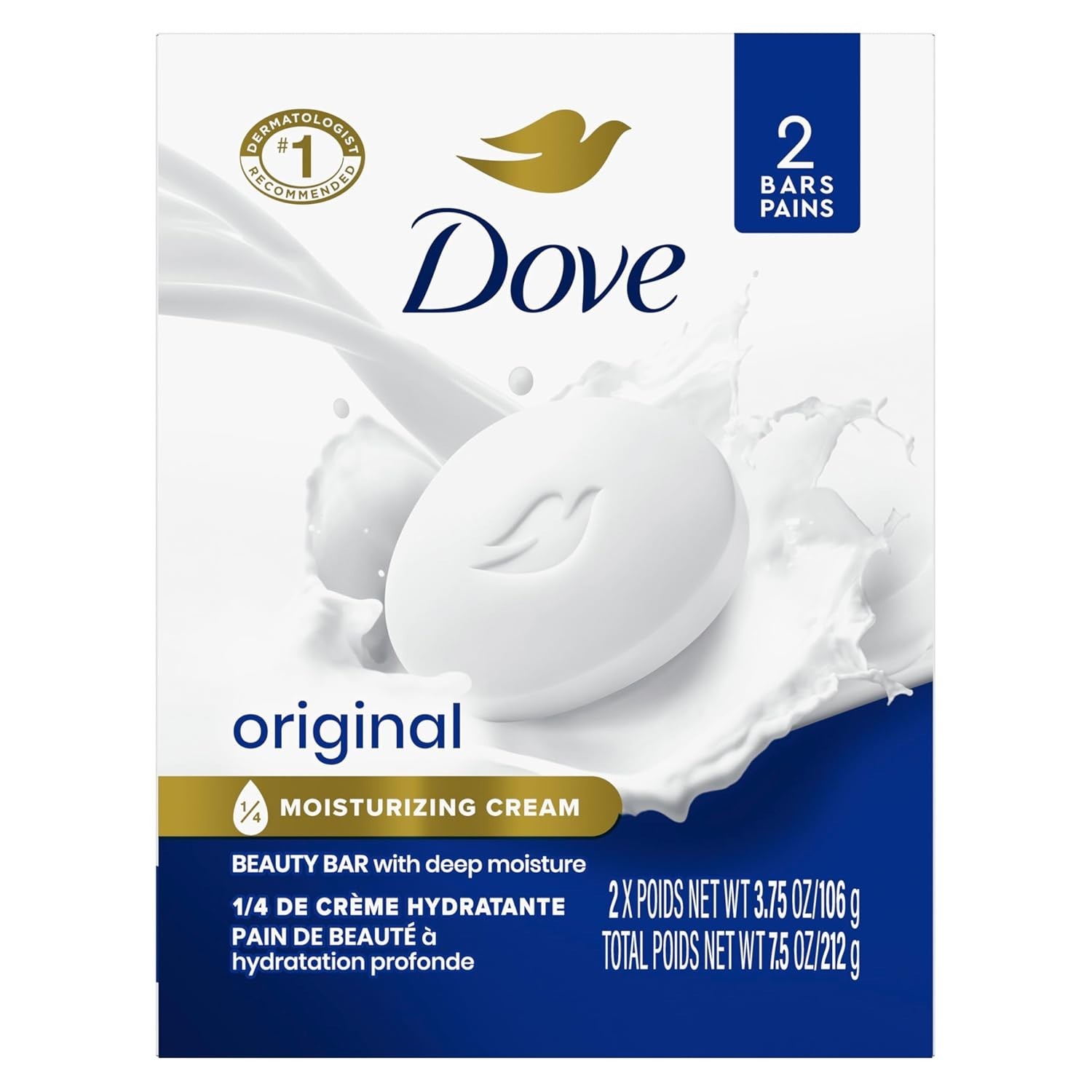 Dove Beauty Bar Soap , Pack of 24 for Soft, Smooth Skin, with 1/4 Moisturizin…