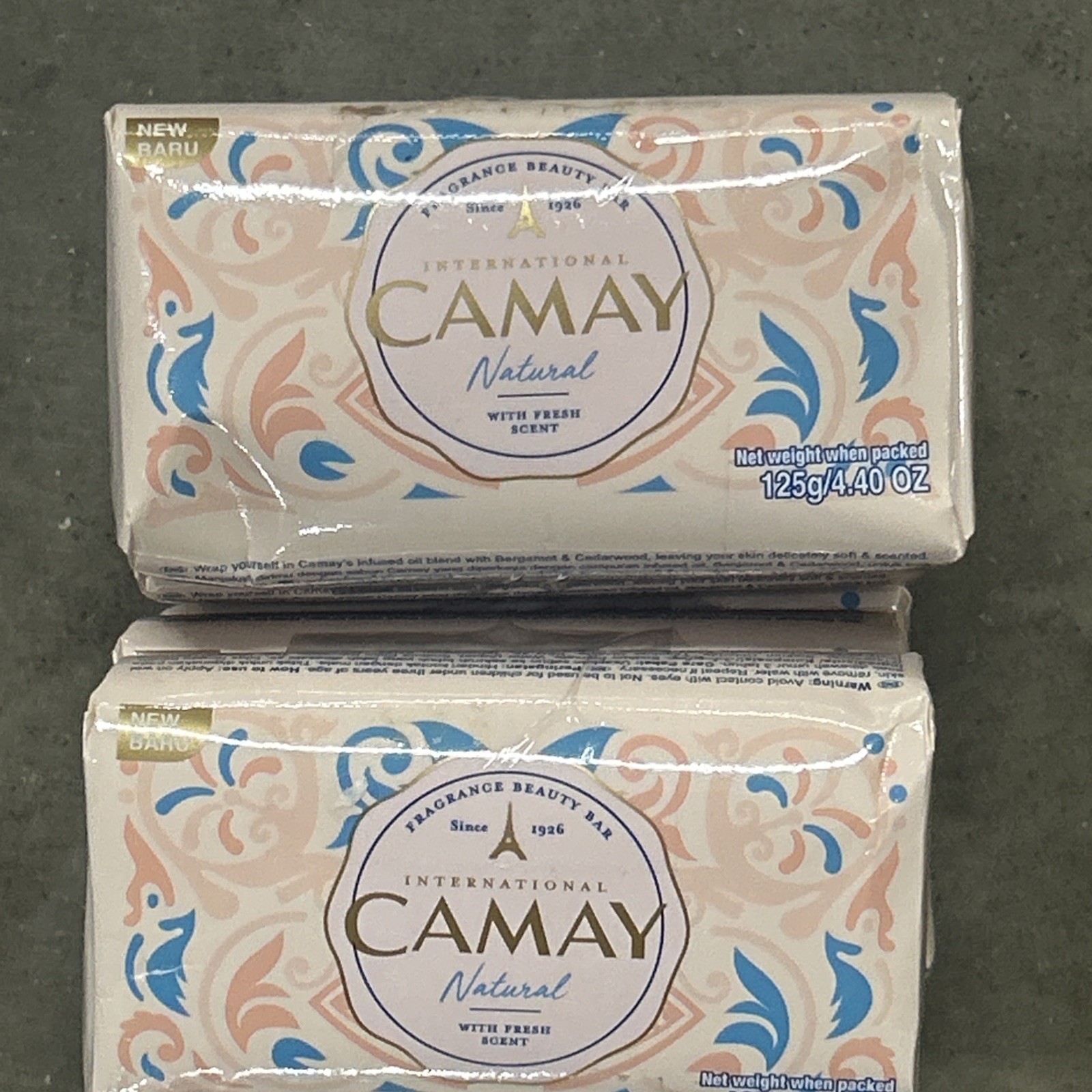 Camay International Natural Fresh Scent Soap, Lot Of 2 – 3 Bars Each 4.40oz