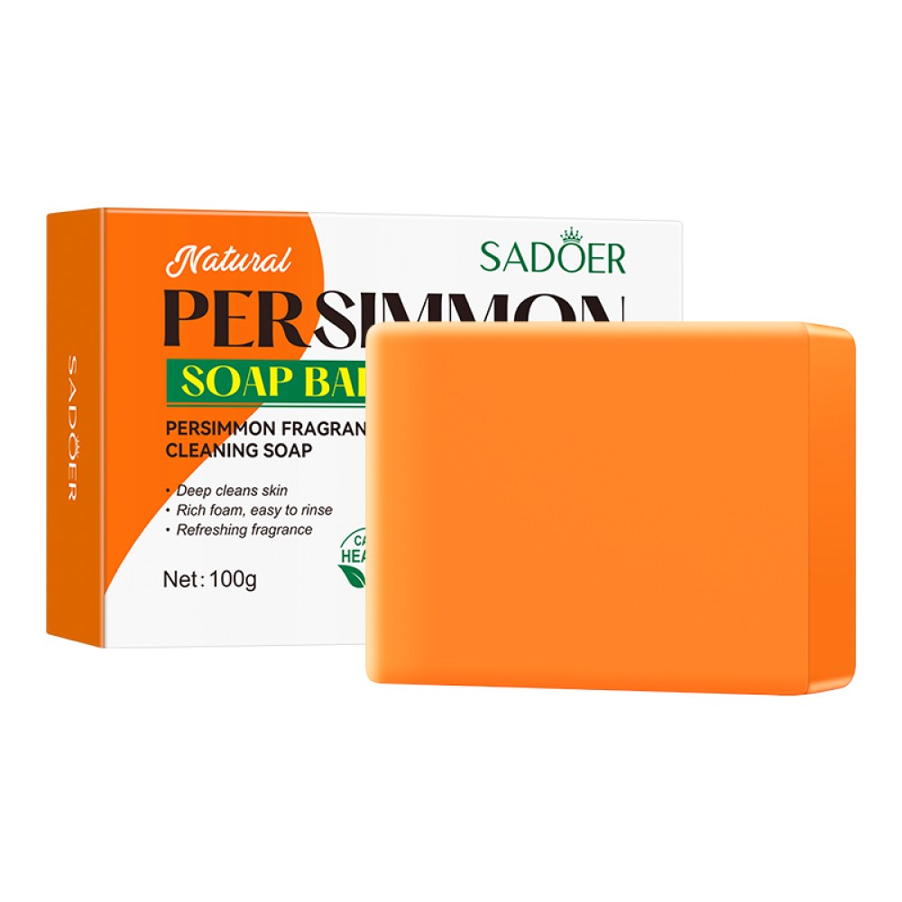 1-10PACK Persimmon Soap Bar for Old People Smell,Natural Deodorant Body Face Bar