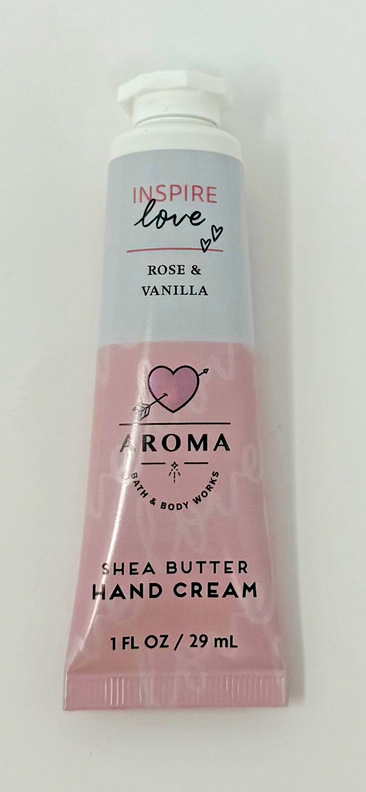 2 NEW BATH & BODY WORKS INSPIRE LOVE ROSE VANILLA HAND CREAM LOTION TRAVEL 1OZ
