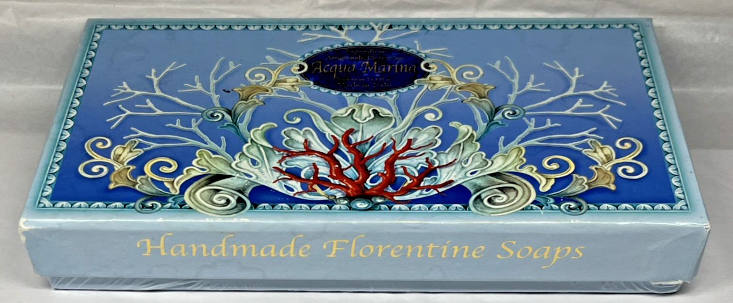 Saponificio Artigianale Fiorentino Acqua Marina Bar Soap From Italy 3 x 4.40oz