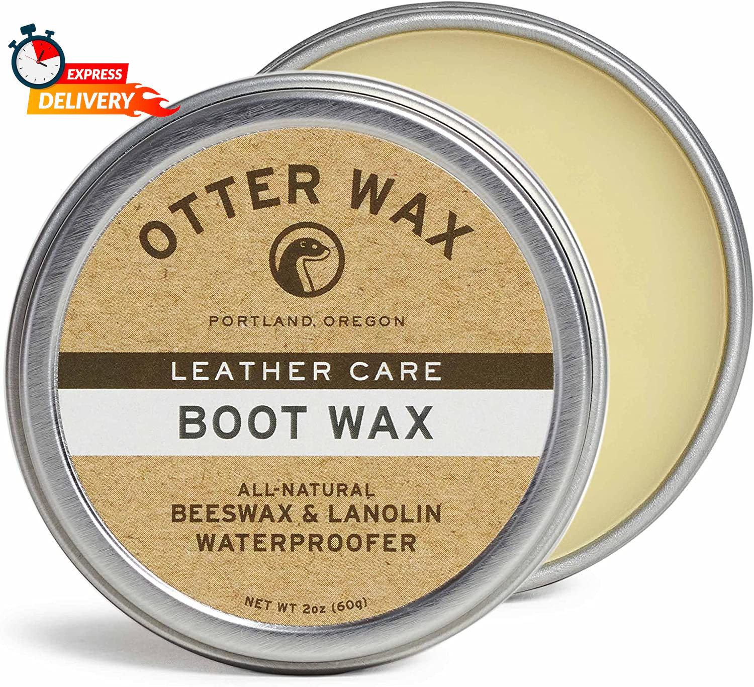 Otter Wax Boot Wax | 2Oz | All-Natural Leather Waterproofer | Made in USA