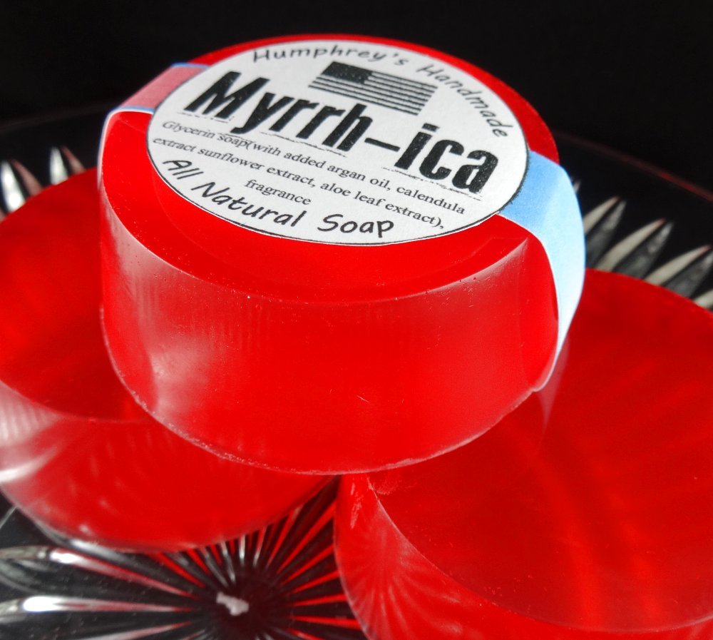 MYRRH-ICA Frankincense Myrrh Shave & Shampoo Soap Unisex Glycerin Bar Patriot