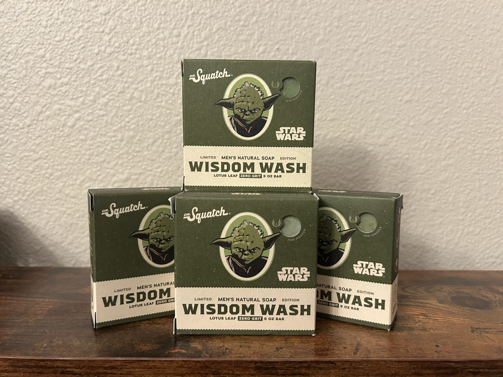 4pk Dr. Squatch Wisdom Wash Star Wars Soap Yoda Limited Edition 5oz Bulk Lotus