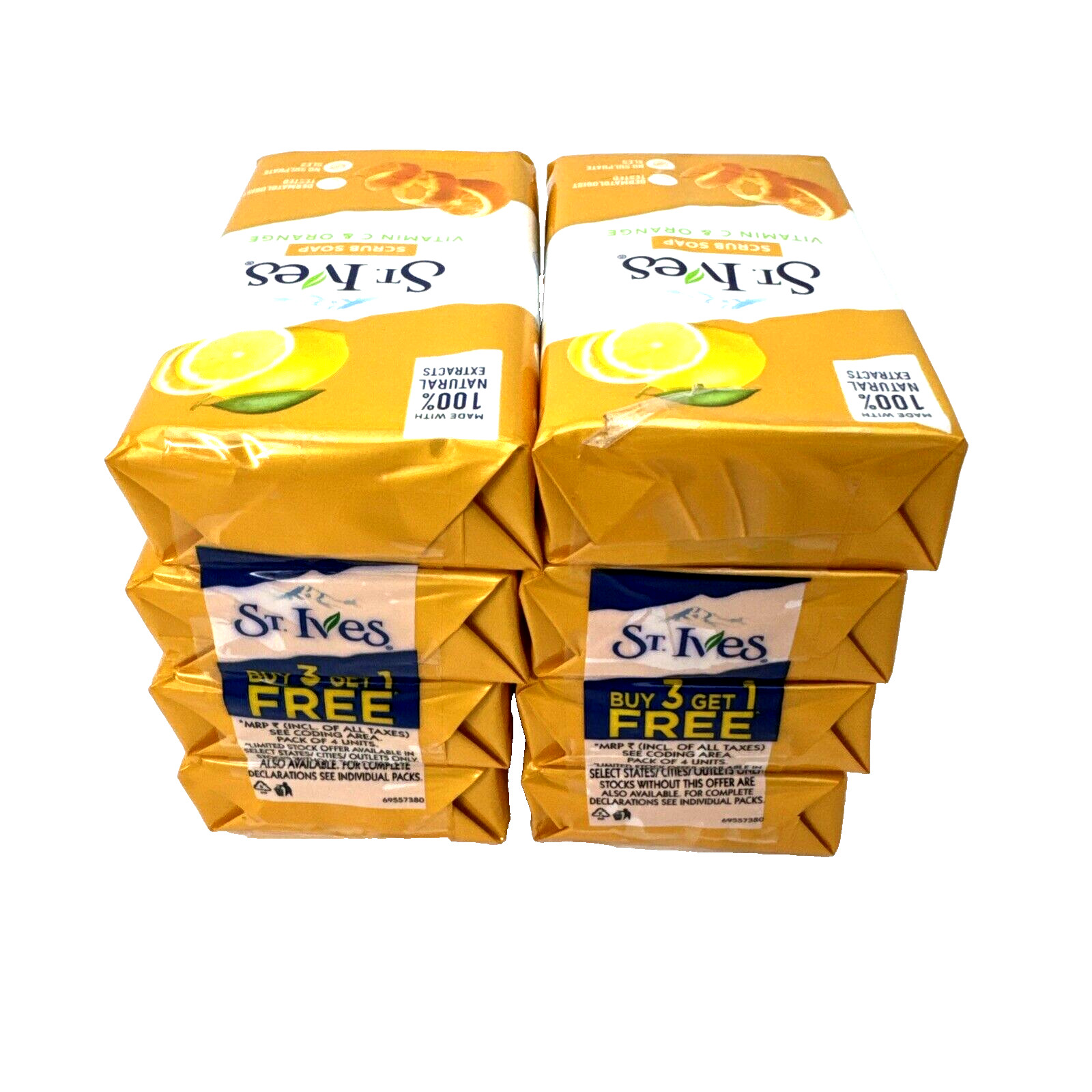 St. Ives Plant Based Scrub Soap Vitamin C & Orange ~8 bars/100 g each~ New