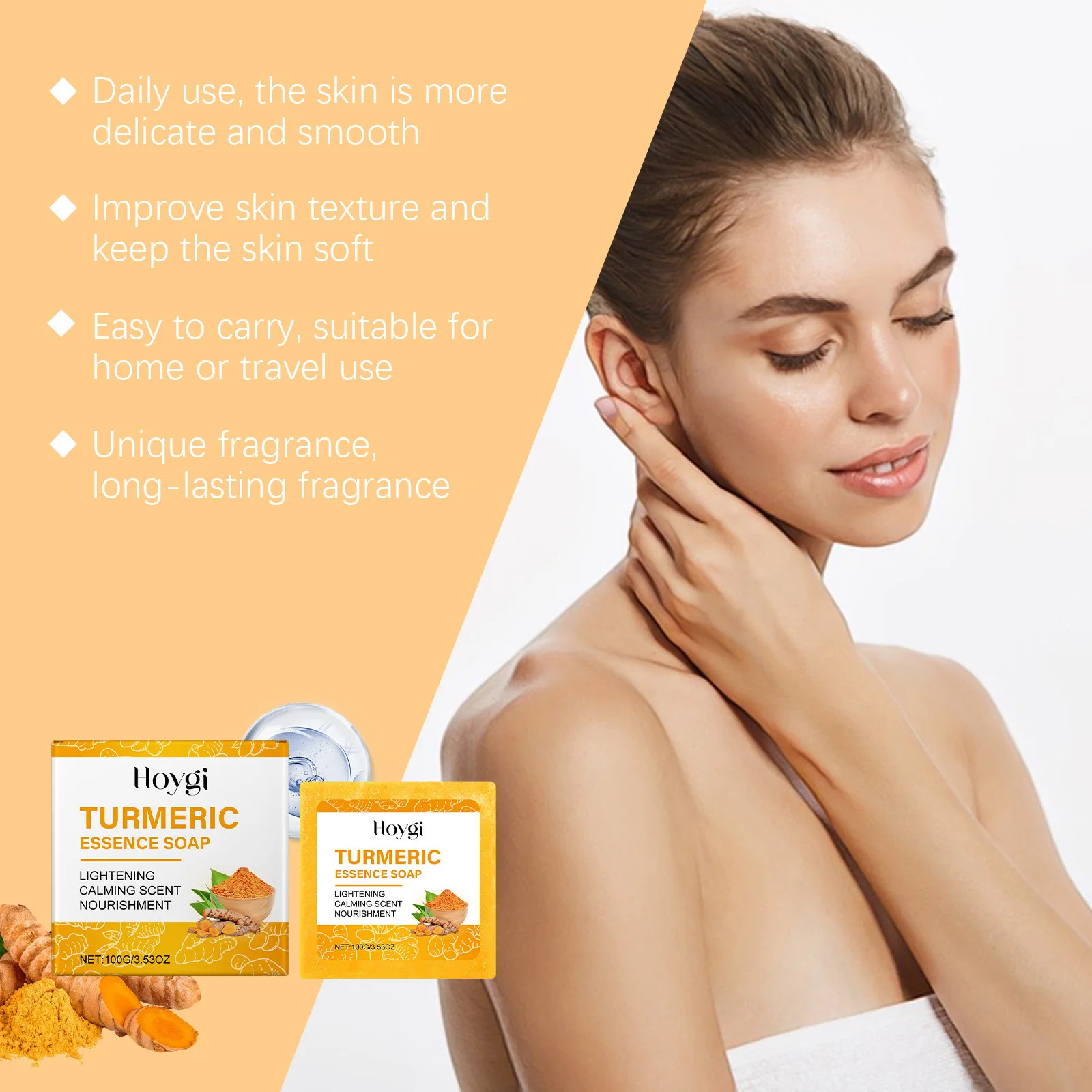Turmeric Skincare Set Body Soap anti Acne Dark Spot Corrector Improve Dry Skin M