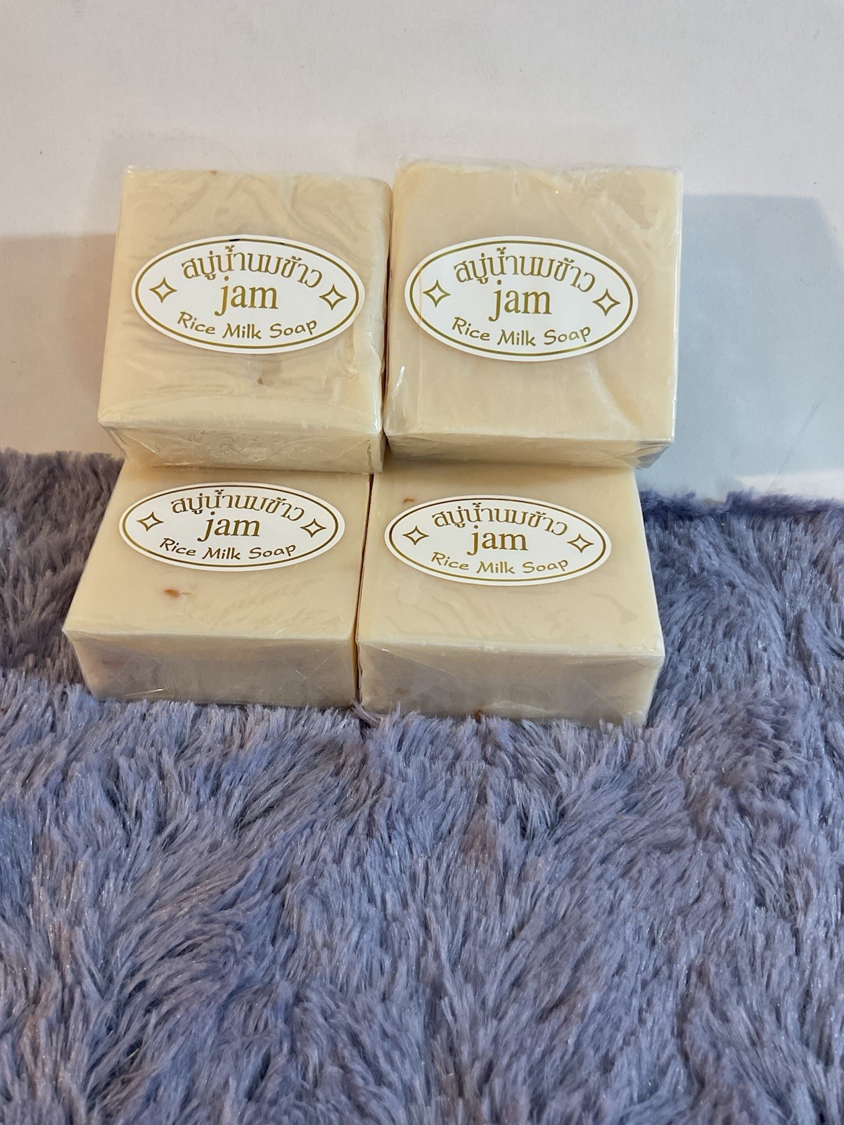 4X JAM Thai Rice Milk Soap Whitening Gluta College Aroma Natural Vitamin E 65g