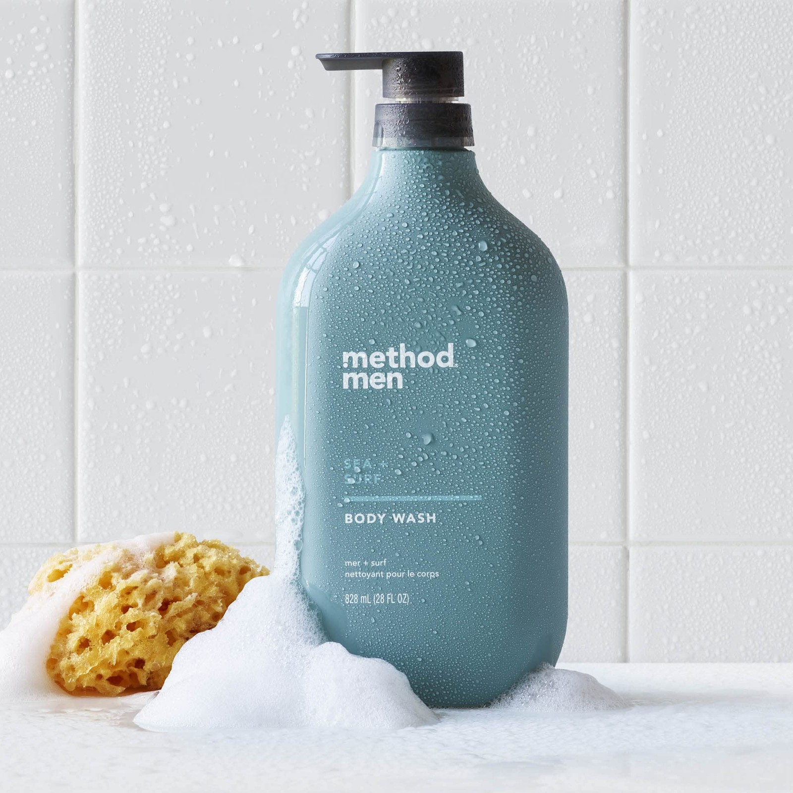 Method Men Body Wash, Sea and Surf Scent, Paraben 28 Fl Oz (Pack of 1), White