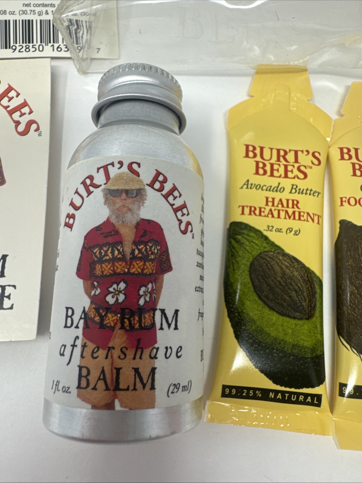 VTG 4pc BURT’S BEES Bay Rum Grooming Kit Travel Size Aftershave Balm Cologne Cre