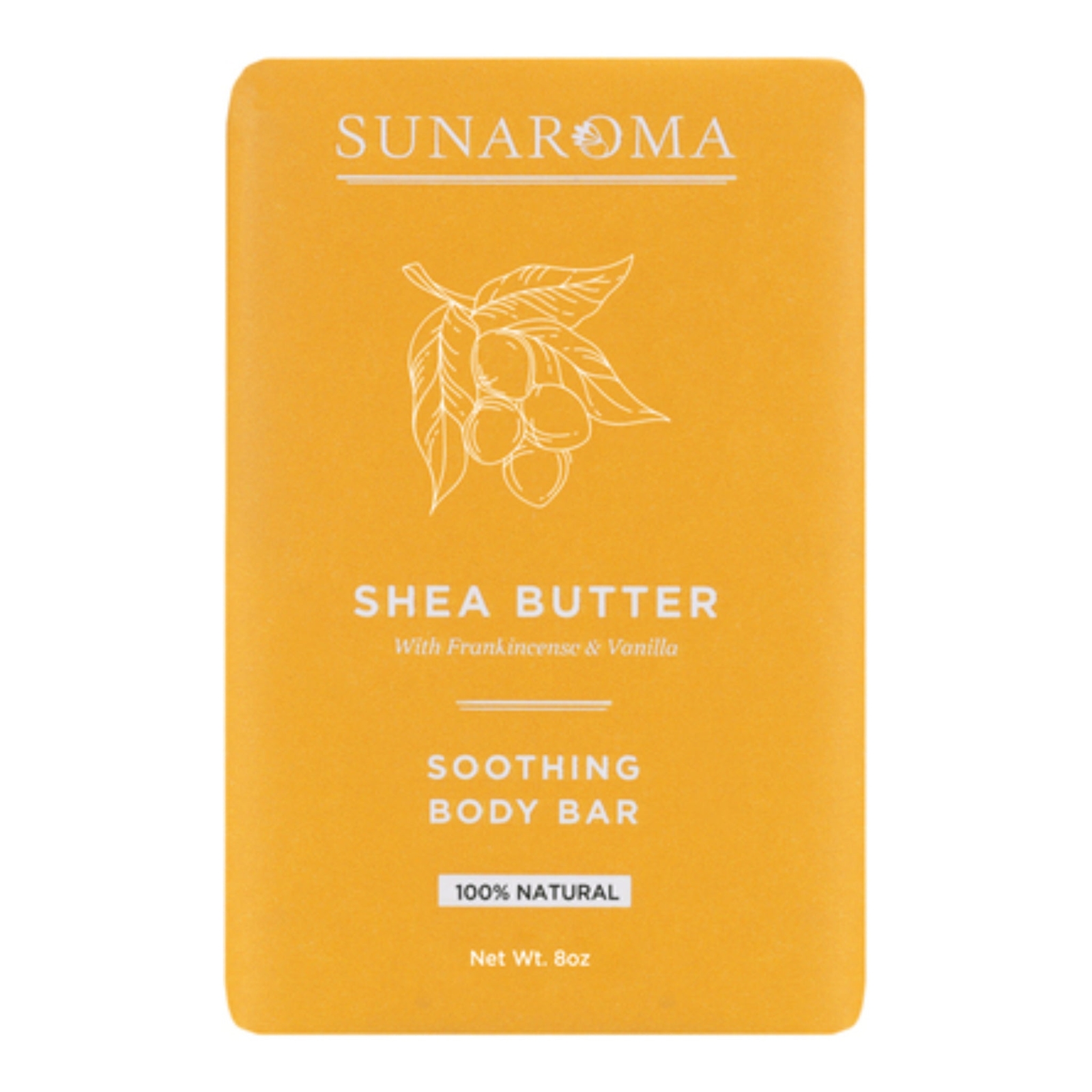 Sunaroma Soothing Body Bar Shea Butter Frankincense & Vanilla, 8oz