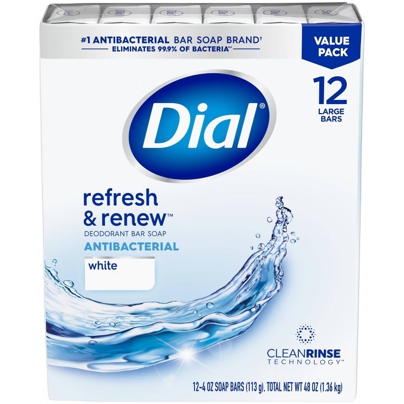 Refresh & Renew White Deodorant Antibacterial Bar Soap – 4oz/12pk