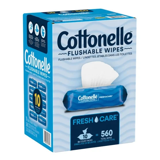 Cottonelle Flushable Wipes 560 Ct – Fresh Care Septic Safe Alcohol-Free Wipe Lot